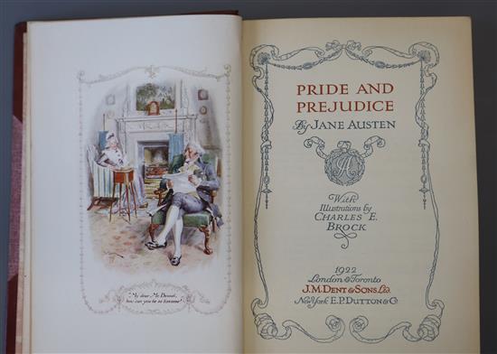 Austen, Jane - Works The Novels, 6 vols, illustrated by Charles Brock, 8vo, half calf, J.M. Dent, London and Toronto, 1922